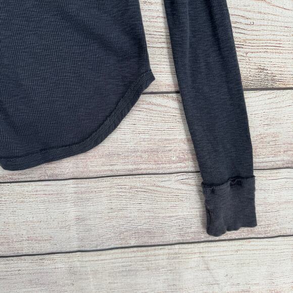 We the Free People Embroidered Henley Thermal Shirt Womens Small Blue Red Green - Picture 7 of 12